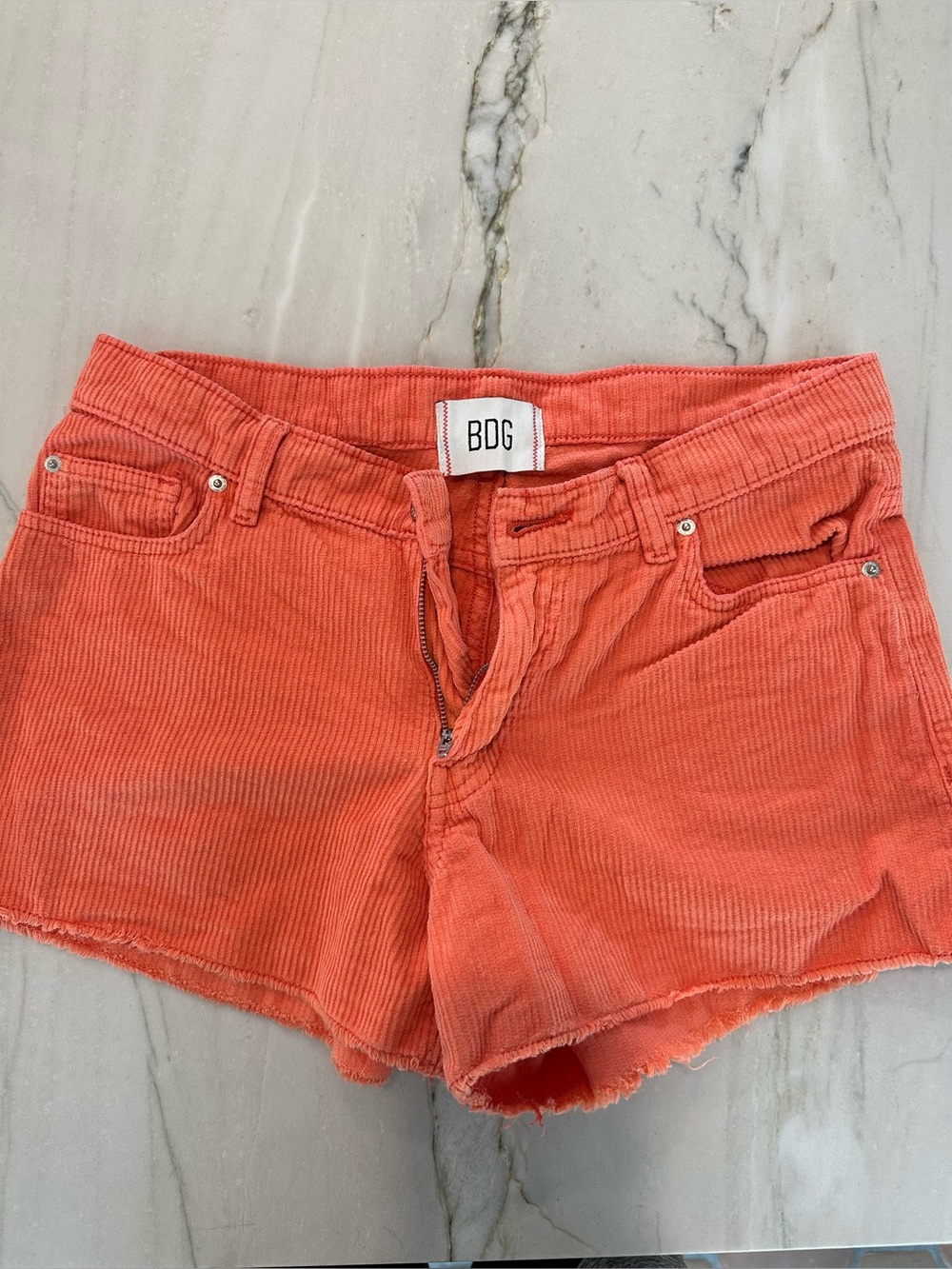 BDG Coral Corduroy Cutoff Shorts
